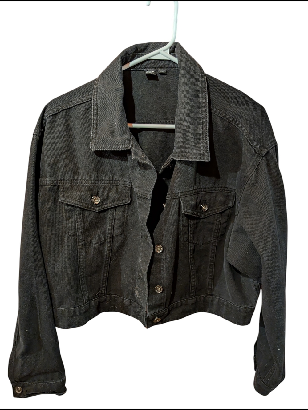 Cropped Black Jean Jacket - Women's Denim Trucker